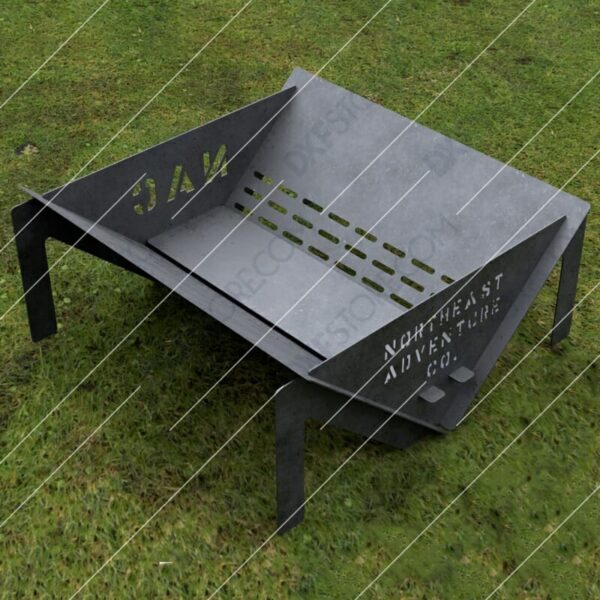 Custom Order - Fire Pit With Decorative Logo and Text on Sides Plasma Cut DXF File Cut-Ready Custom Order - Fire Pit With Decorative Logo and Text on Sides Plasma Cut DXF File Cut-Ready