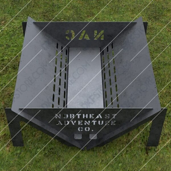 Custom Order - Fire Pit With Decorative Logo and Text on Sides Plasma and Laser Cut DXF File Custom Order - Fire Pit With Decorative Logo and Text on Sides Plasma and Laser Cut DXF File