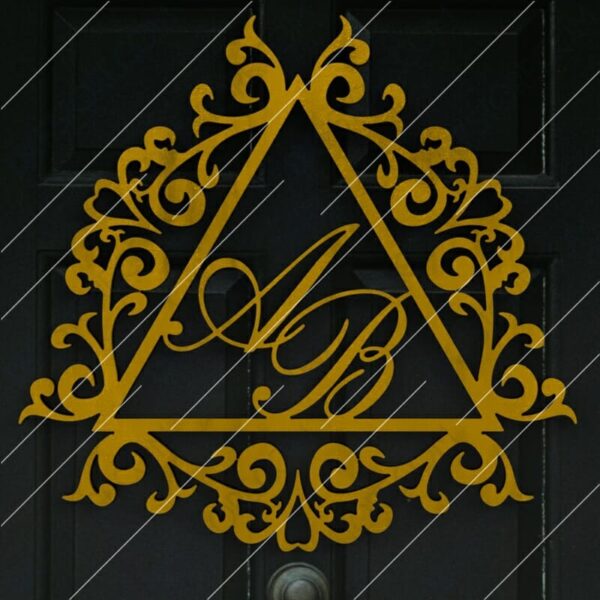 Decorative Frame Monogram Vintage Filigree Plasma and Laser Cut DXF File for CNC Laser and Plasma