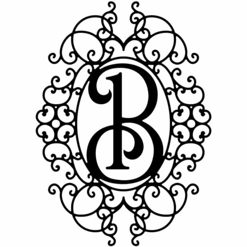 Decorative Frame With Ornamental Letter-B
