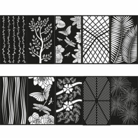 Decorative Privacy Screen Abstract and Floral Decorative Privacy Screen Abstract and Floral