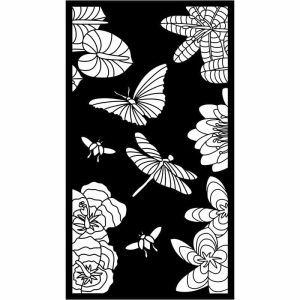 Decorative Privacy Screen Abstract and Floral-8