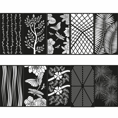Decorative Privacy Screen Abstract and Floral
