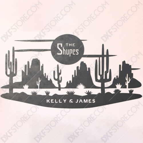 Desert Night Scene Custom Order DXF File Plasma and Laser Cut for CNC Laser and Plasma Cut