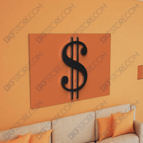 Dollar Sign Free DXF File
