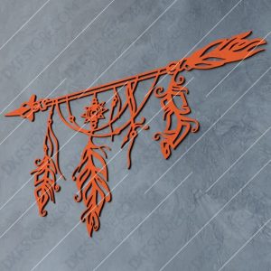 Dream Catcher Arrow and Feathers Boho Sign Plasma and Laser Cut DXF File for CNC Laser and Plasma