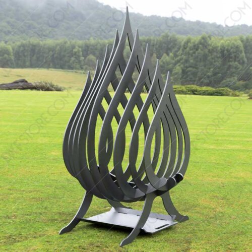 Fire Flame Fire Pit With Ash Tray Collapsible Portable Fire Pit No Welding Needed 20.5X18.5X36 for Plasma Cutting