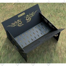 Fire Pit Collapsible Portable Ornamental Tribal Wings-1 Fire Pit Collapsible Portable Ornamental Tribal Wings-1