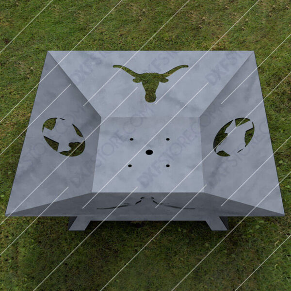 Fire Pit Square Texas Longhorns Cut-Ready Plasma Cut DXF File Download for CNC Laser Cut Fire Pit Square Texas Longhorns Cut-Ready Plasma Cut DXF File Download for CNC Laser Cut