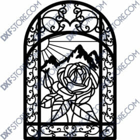 Flower Ornamental Metal Art Gate 40"x5' Flower Ornamental Metal Art Gate 40"x5'