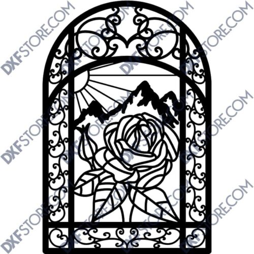 Flower Ornamental Metal Art Gate 40"x5'