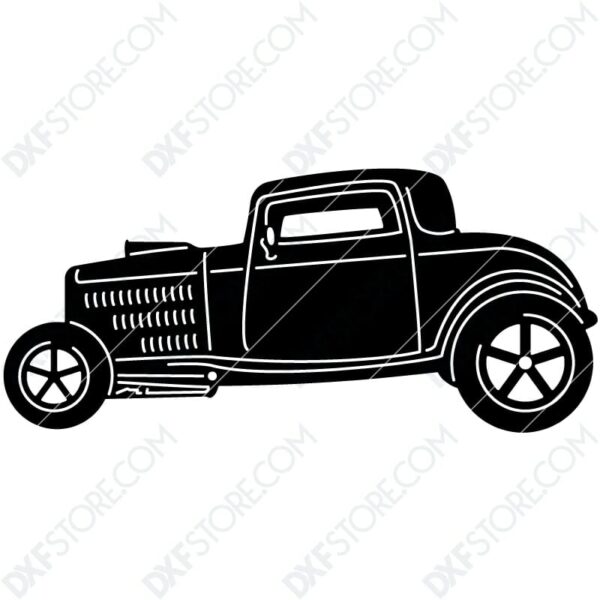 Free DXF File Hot Rod Classic Car Cut-Ready DXF File for CNC Plasma Cut