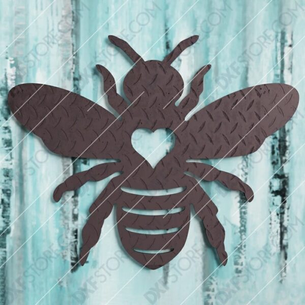 Garden Bumble Bee with Ornamental Heart Metal Sign Yard Decor DXF File SVG File Cut Ready for CNC Plasma and Laser Cut