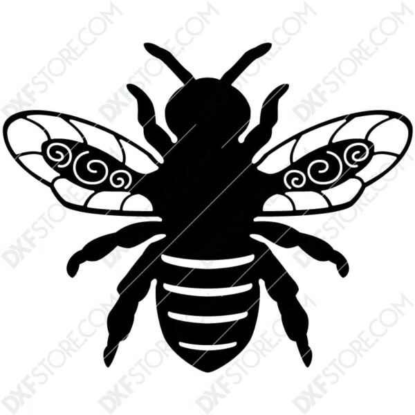 Garden Bumble Bee with Ornamental Wings Metal Sign DXF File SVG File Cut-Ready for CNC Plasma Cut