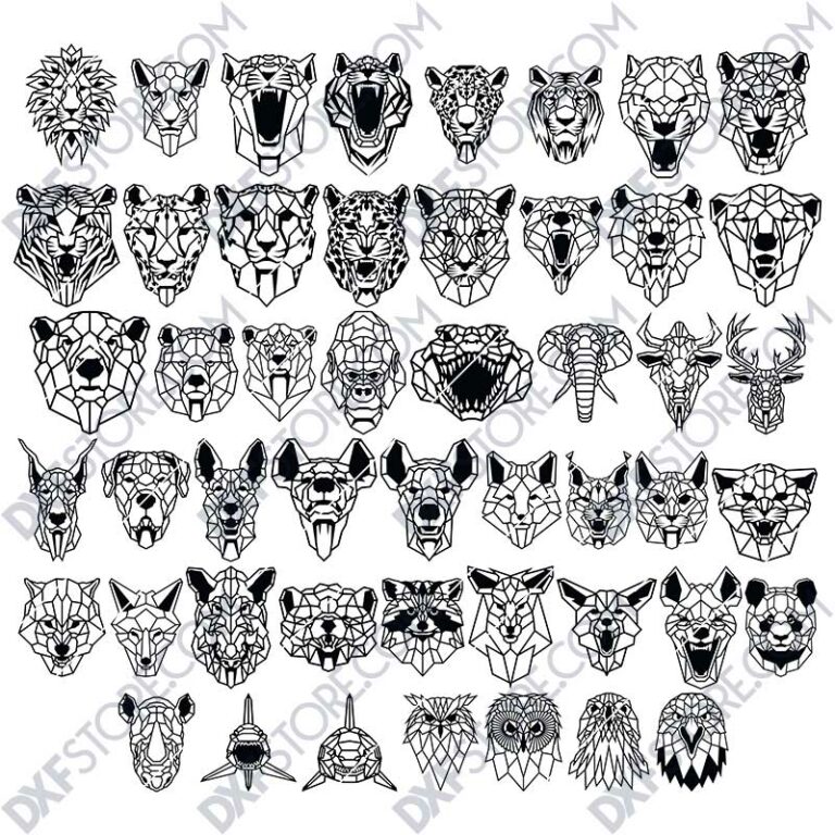 Geometric Animals Package DXF Files For Plasma