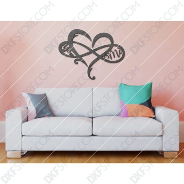 Heart Infinity You & Me Plasma Art Plasma Cut DXF File Cut-Ready