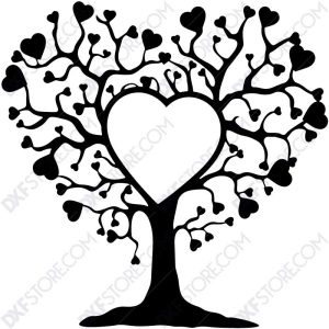 Heart Tree DXF File DXF file for Plasma Cutting
