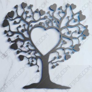 Heart Tree DXF File For Waterjet CNC Cutting