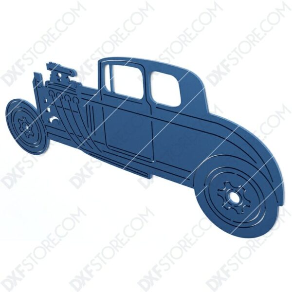 Hot Rod Car Old Classic Hot Rod Car DXF File SVG File Cut-Ready for CNC Laser Cut