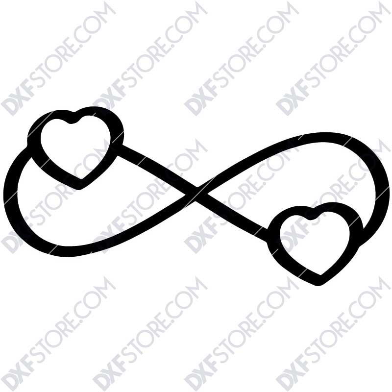 Infinity Symbol with Heart Free Dxf File - Infinity Symbols with