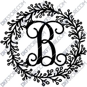 Download Leafy Decorative Front Door Sign Last Name Monogram Wall Decor Letter Door Sign Hanger Dxf File Cut Ready For Cnc Laser Plasma Dxfstore Com Free Downloadable Dxf Files Ready To Cut