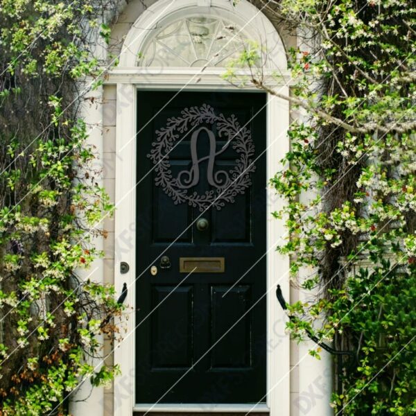 Leafy Metal Initial Sign Metal Monogram Sign