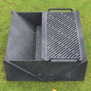 Minimal Collapsible Fire Pit With Custom Modern Grate Custom Order Fire Pit 30”X30X12 for Plasma Cutting