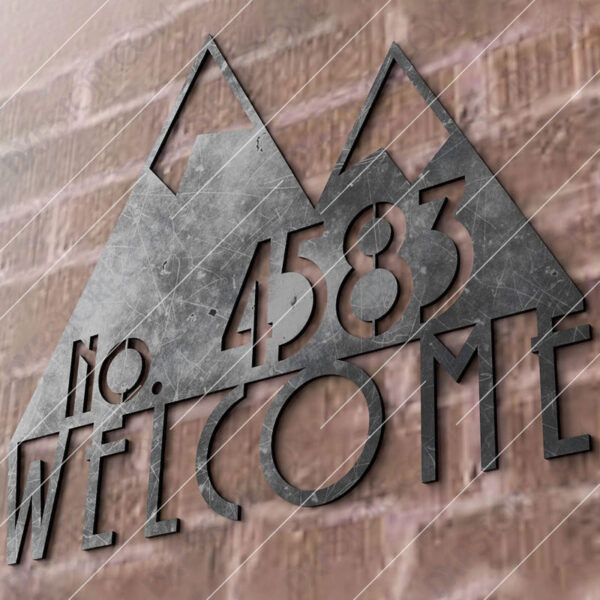Modern House Sign Plaque Door Street Number Cut-Ready Plasma Cut DXF File Download for CNC Plasma and Laser Cut