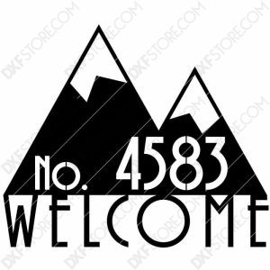 Modern House Sign Plaque Door Street Number Plasma Art for CNC Plasma Cut Cut-Ready DXF File for CNC