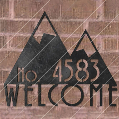 Modern House Sign Plaque Door Street Number Plasma and Laser Cut for CNC Laser and Plasma Cutter