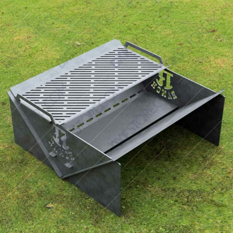 Modern fire pit Collapsible Minimal with Custom Logo R-Ranch and Grate No Welding Needed 30X30X12 For Waterjet CNC Cutting Modern fire pit Collapsible Minimal with Custom Logo R-Ranch and Grate No Welding Needed 30X30X12 For Waterjet CNC Cutting