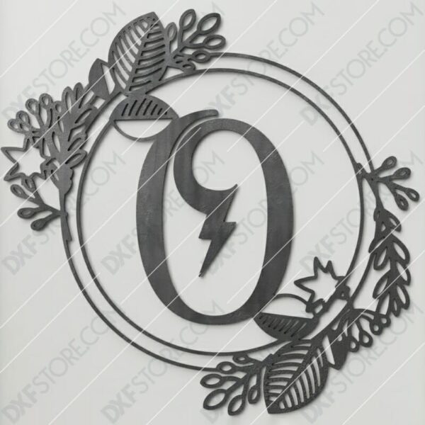 Monogram Plaque Letter O Decorative Floral Frame Plasma Cut DXF File Cut-Ready Monogram Plaque Letter O Decorative Floral Frame Plasma Cut DXF File Cut-Ready