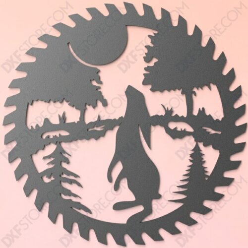 Moon Gazing Hare Saw Blade Wildlife