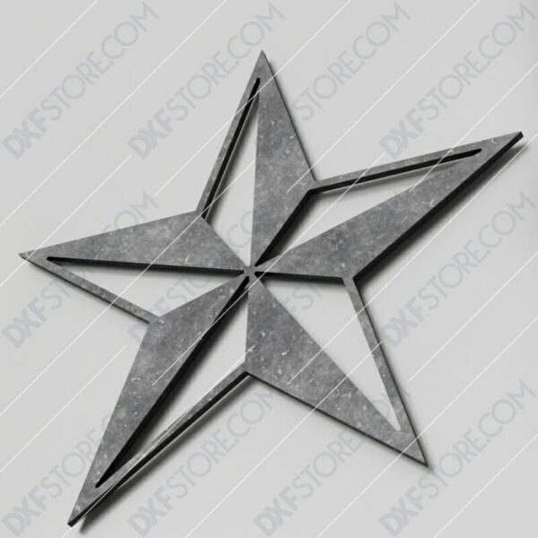 Nautical Star Free DXF File Plasma Art CNC Cut-Ready DXF File
