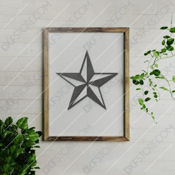 Nautical Star Free DXF File Plasma Cut DXF File Cut-Ready