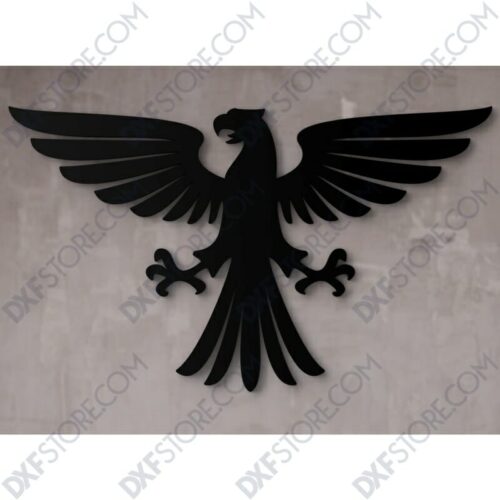Ornamental Heraldic Eagle Free DXF File-3