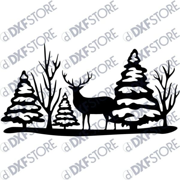 Reindeer Snow Scene