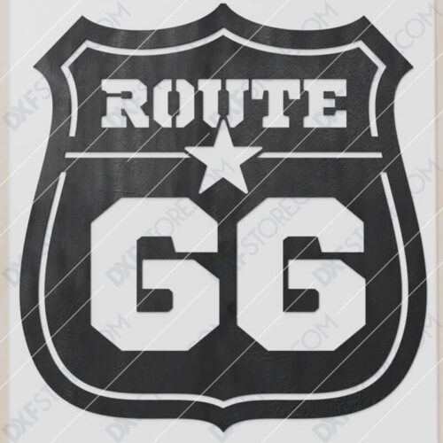 Route 66 Sign Plasma and Laser Cut for CNC Laser and Plasma Cutter