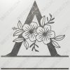 Split Monogram Elegant Floral Split Alphabet Letter A Cut-Ready Plasma Cut CNC DXF File Download Laser Cut