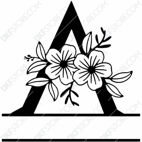 Split Monogram Elegant Floral Split Alphabet Letter A Plasma Art for CNC Plasma Cut Cut-Ready DXF File for CNC Split Monogram Elegant Floral Split Alphabet Letter A Plasma Art for CNC Plasma Cut Cut-Ready DXF File for CNC
