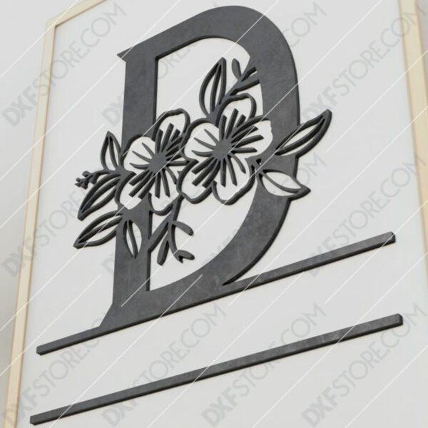 Split Monogram Elegant Floral Split Alphabet Letter D Cut-Ready Plasma Cut DXF File Download for CNC Plasma and Laser Cut Split Monogram Elegant Floral Split Alphabet Letter D Cut-Ready Plasma Cut DXF File Download for CNC Plasma and Laser Cut