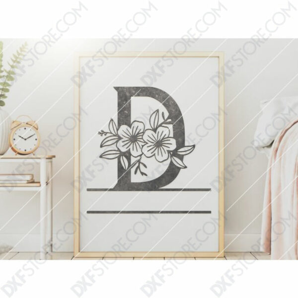 Split Monogram Elegant Floral Split Alphabet Letter D DXF File Downloadable DXF for CNC Plasma DXF Files Download Split Monogram Elegant Floral Split Alphabet Letter D DXF File Downloadable DXF for CNC Plasma DXF Files Download