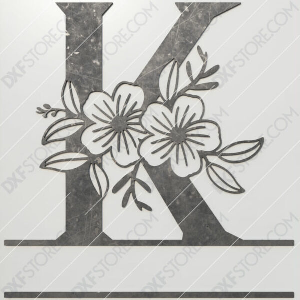 Split Monogram Elegant Floral Split Alphabet Letter K DXF File Plasma and Laser Cut for CNC Laser and Plasma Cut Split Monogram Elegant Floral Split Alphabet Letter K DXF File Plasma and Laser Cut for CNC Laser and Plasma Cut