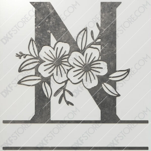 Split Monogram Elegant Floral Split Alphabet Letter N DXF File Plasma and Laser Cut for CNC Laser and Plasma Cut Split Monogram Elegant Floral Split Alphabet Letter N DXF File Plasma and Laser Cut for CNC Laser and Plasma Cut