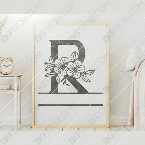Split Monogram Elegant Floral Split Alphabet Letter R DXF File Downloadable DXF for CNC Plasma DXF Files Download Split Monogram Elegant Floral Split Alphabet Letter R DXF File Downloadable DXF for CNC Plasma DXF Files Download