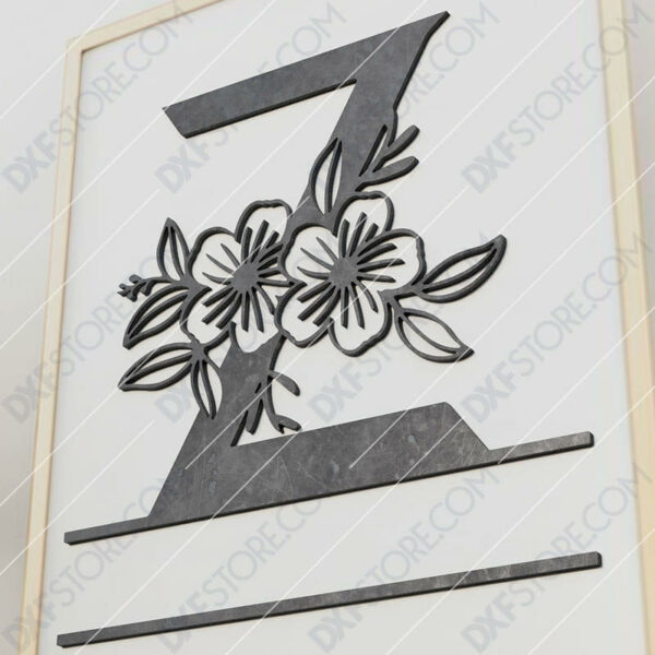 Split Monogram Elegant Floral Split Alphabet Letter Z Cut-Ready Plasma Cut DXF File Download for CNC Plasma and Laser Cut Split Monogram Elegant Floral Split Alphabet Letter Z Cut-Ready Plasma Cut DXF File Download for CNC Plasma and Laser Cut