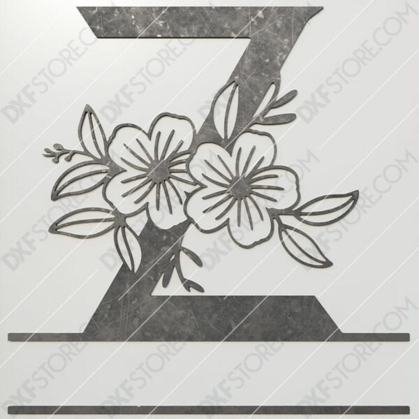 Split Monogram Elegant Floral Split Alphabet Letter Z DXF File Plasma and Laser Cut for CNC Laser and Plasma Cut Split Monogram Elegant Floral Split Alphabet Letter Z DXF File Plasma and Laser Cut for CNC Laser and Plasma Cut