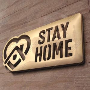 Stay Home Covid-19 Sign Free DXF File DXF file for Plasma and Laser Cut for CNC