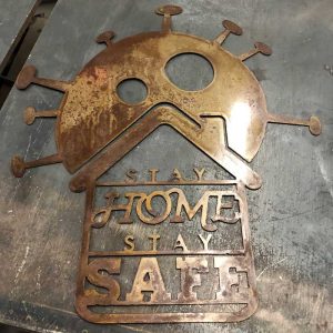 Stay Home Stay Safe Sign Free DXF File DXF File Download Plasma Art for CNC Plasma Cut Cut-Ready DXF File