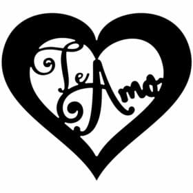 Te Amo Decorative Heart Frame Free DXF File